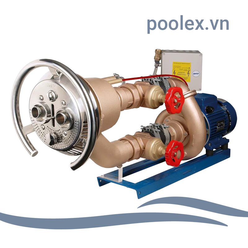 Bộ bơi ngược dòng Hugo Lahme Taifun Duo Bronze lắp đặt hoàn chỉnh