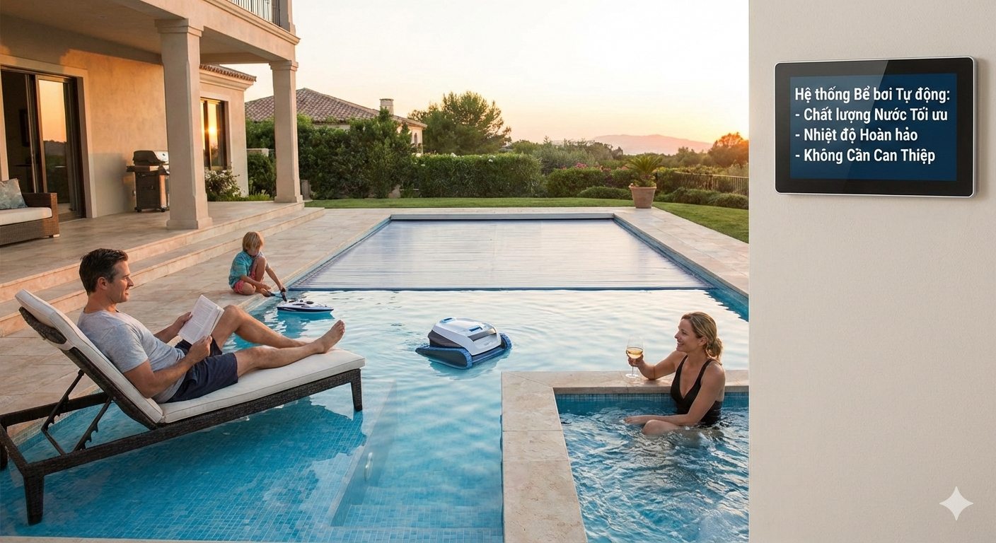 Hệ thống bể bơi tự động giúp giảm phụ thuộc con người