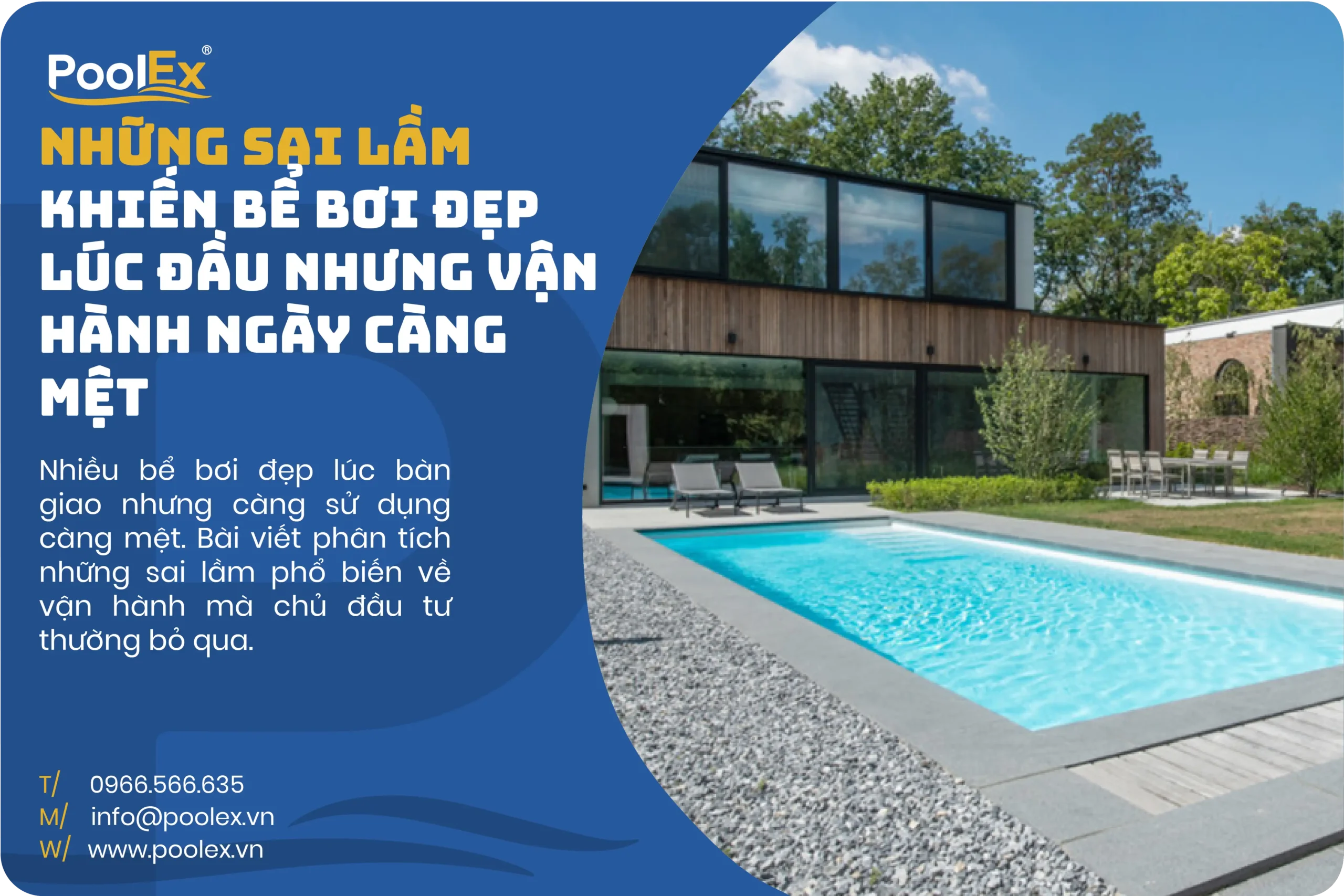 Bể bơi đẹp nhưng vận hành phức tạp khiến chủ nhà mệt mỏi