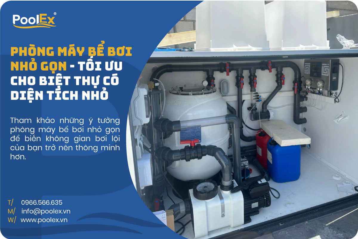 phòng máy bể bơi nhỏ gọn