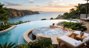 Khu vực Jacuzzi trong hồ bơi tạo trải nghiệm thư giãn cao cấp