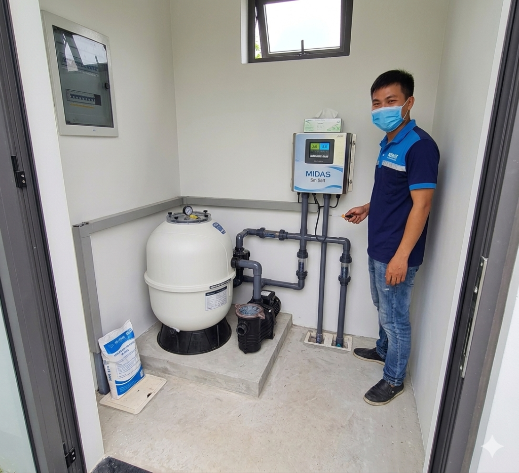 lắp đặt hệ thống lọc hồ bơi