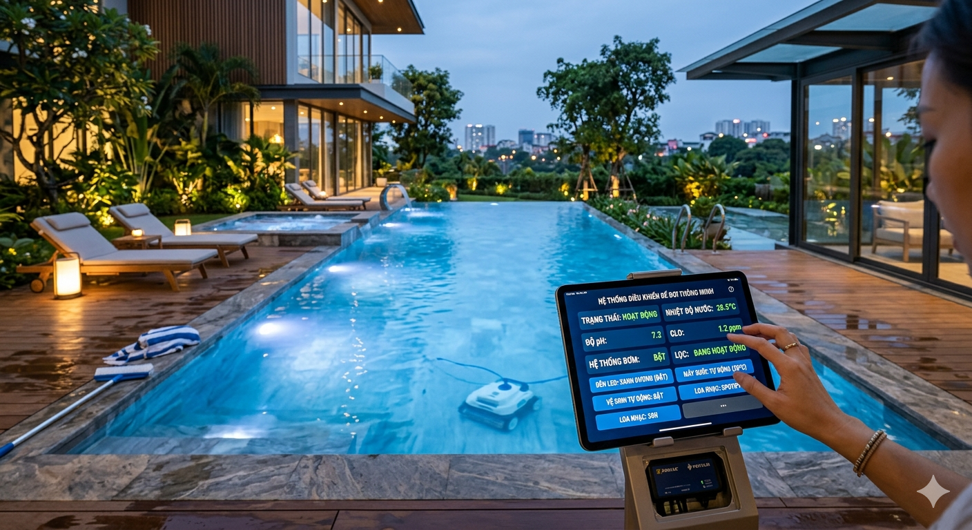 Hệ thống điều khiển bể bơi thông minh hiện đại
