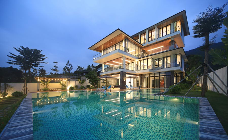 xu hướng bể bơi biệt thự 2026 hiện đại