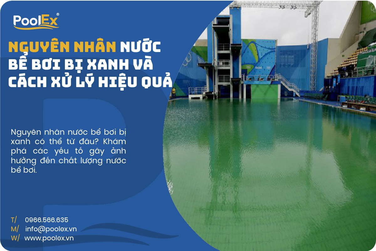thumbnail nguyên nhân nước bể bơi bị xanh và cách xử lý