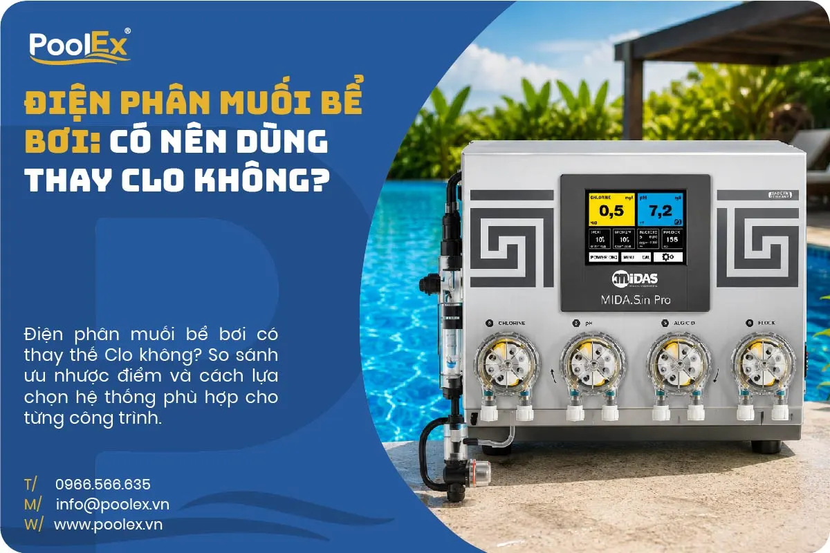 Điện phân muối bể bơi: Có nên dùng thay Clo không?