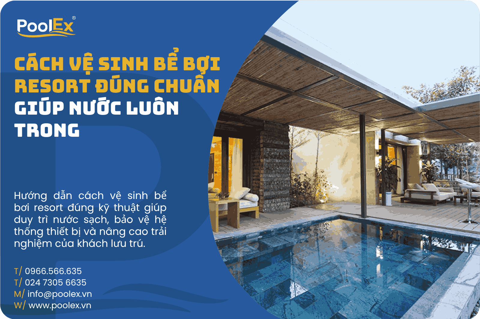Thumbnail cách vệ sinh bể bơi resort