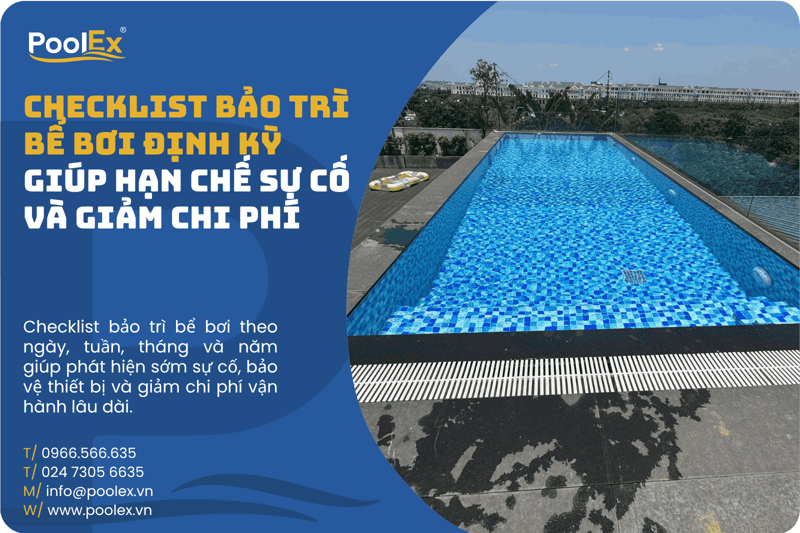 Thumbnail checklist bảo trì bể bơi định kỳ
