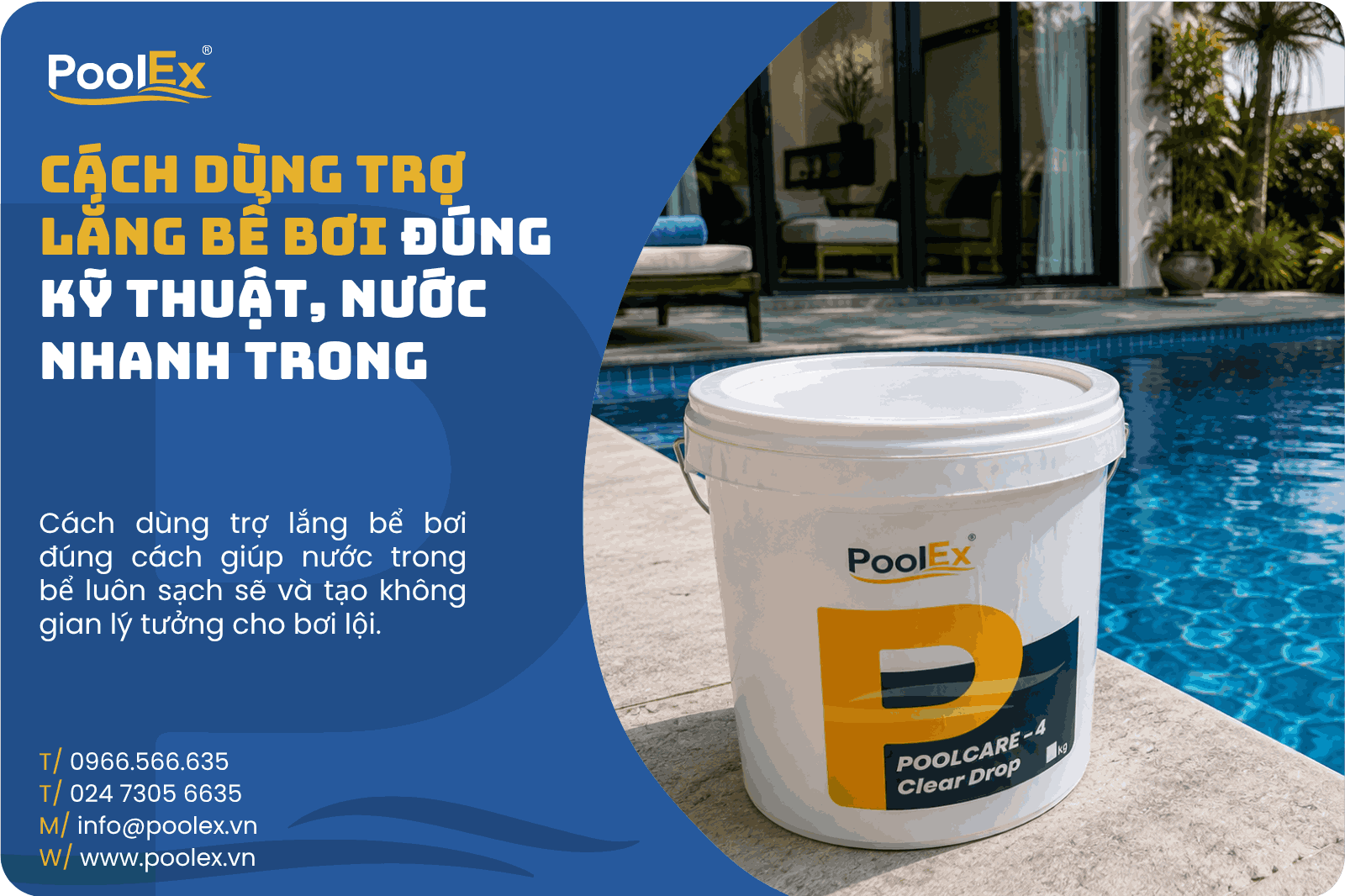 Thumbnail cách dùng trợ lắng cho bể bơi