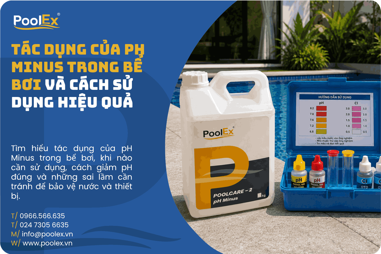 Thumbnail tác dụng của pH minus trong bể bơi