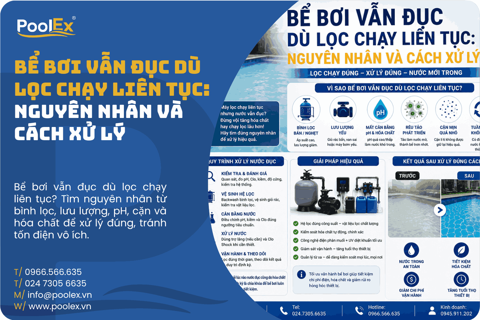 Thumbnail bể bơi vẫn đục dù lọc chạy liên tục