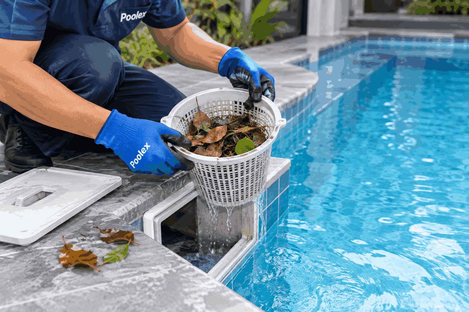Làm sạch giỏ skimmer