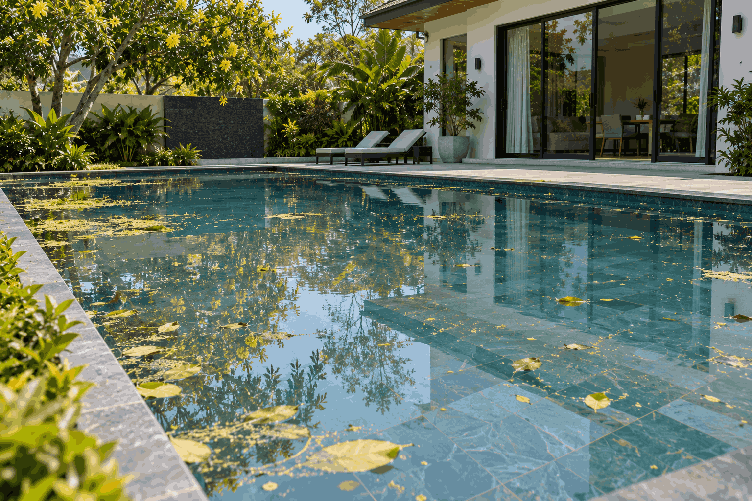 Bể villa ngoài trời trong thời điểm mất điện