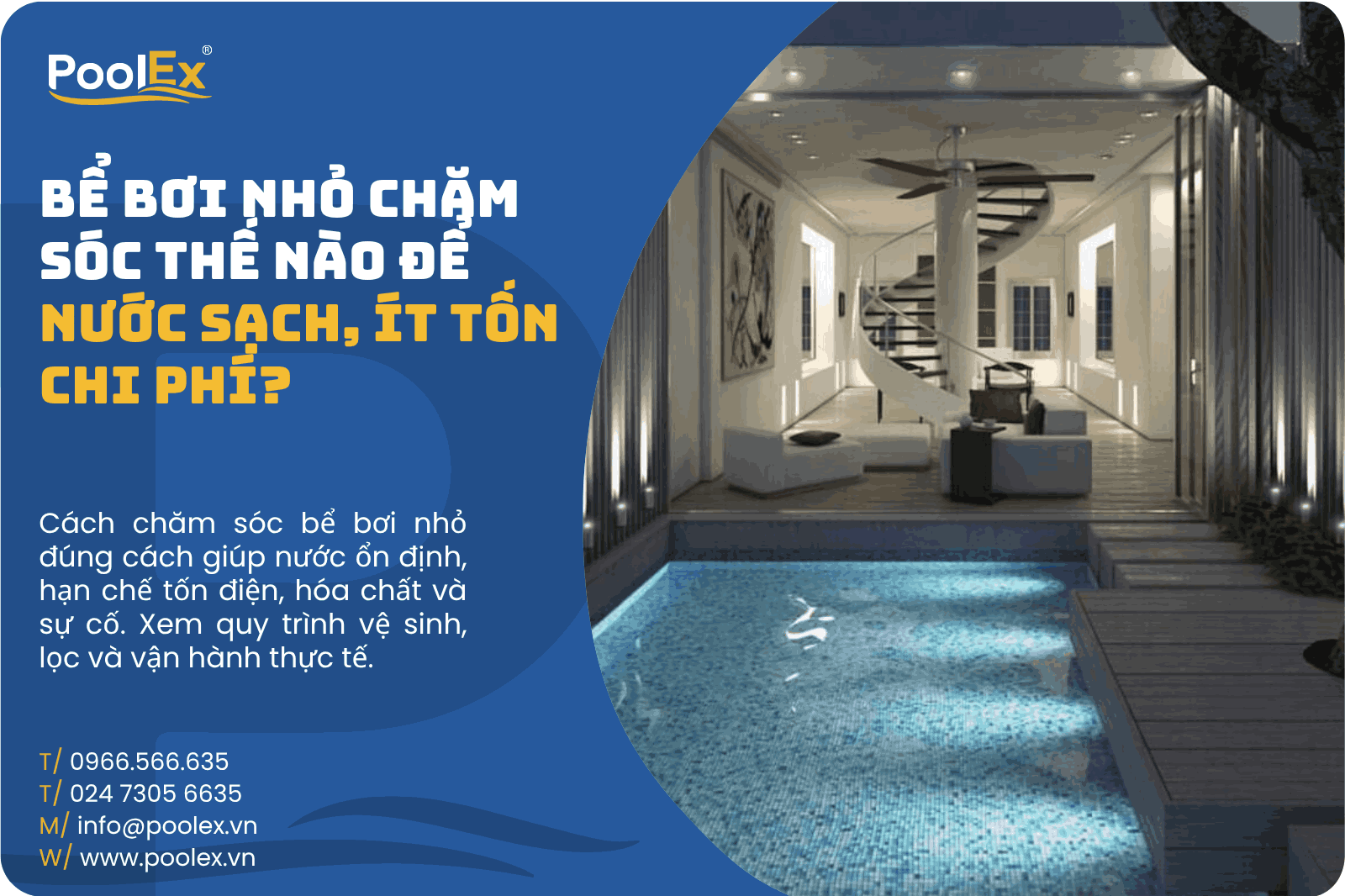 Thumbnail bể bơi nhỏ chăm sóc thế nào