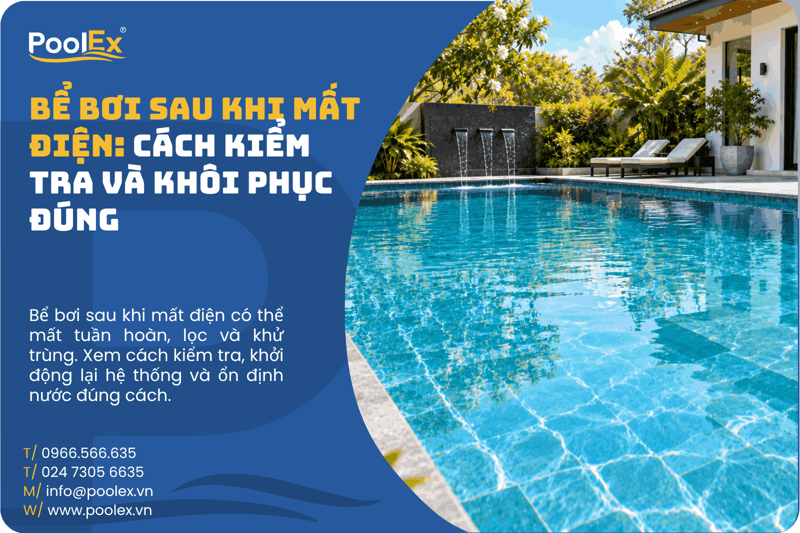 Thumbnail bể bơi sau khi mất điện