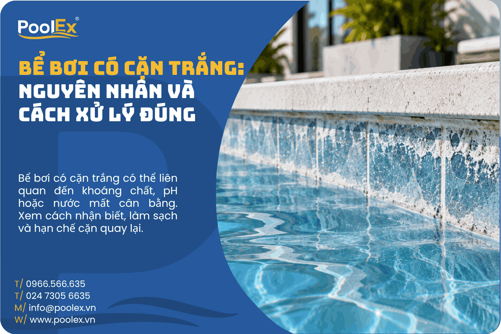 Thumbnail bể bơi có cặn trắng nguyên nhân và cách xử lý đúng
