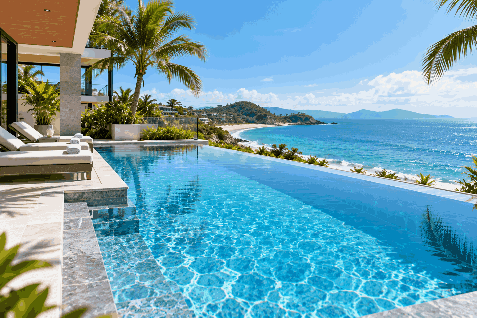 Bể villa hoặc resort cao cấp nằm sát biể