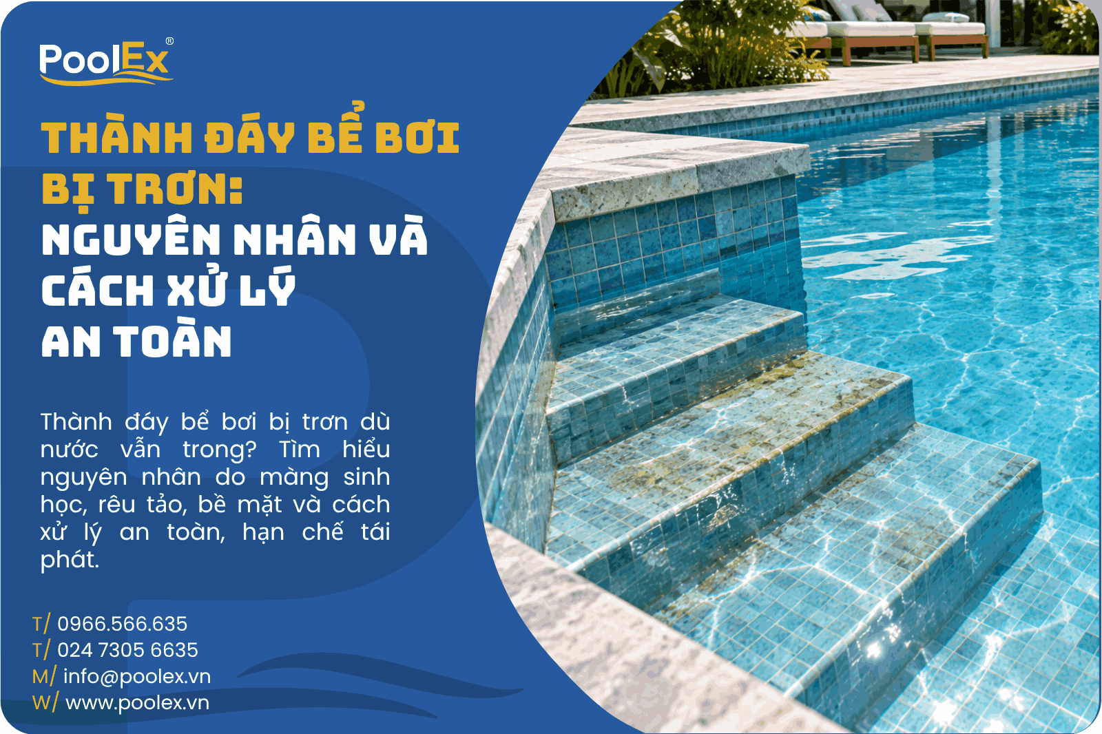Thumbnail thành đáy bể bơi bị trơn