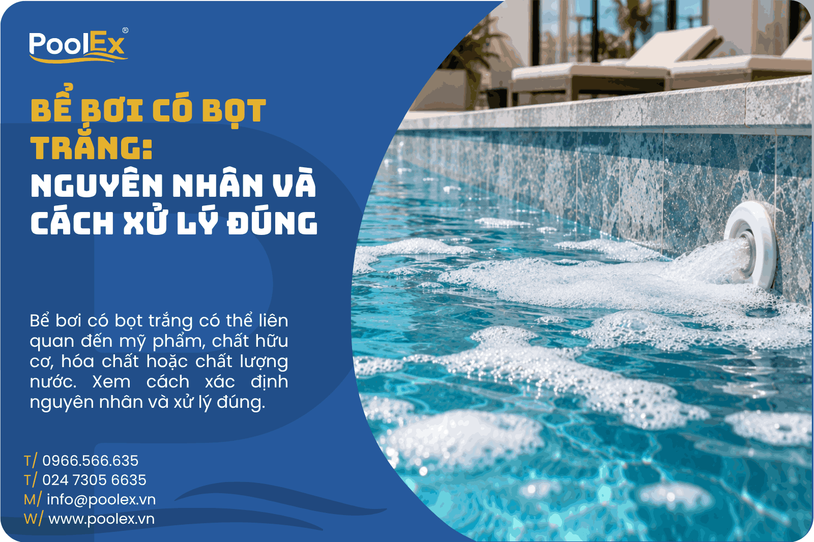 Thumbnail bể bơi có bọt trắng