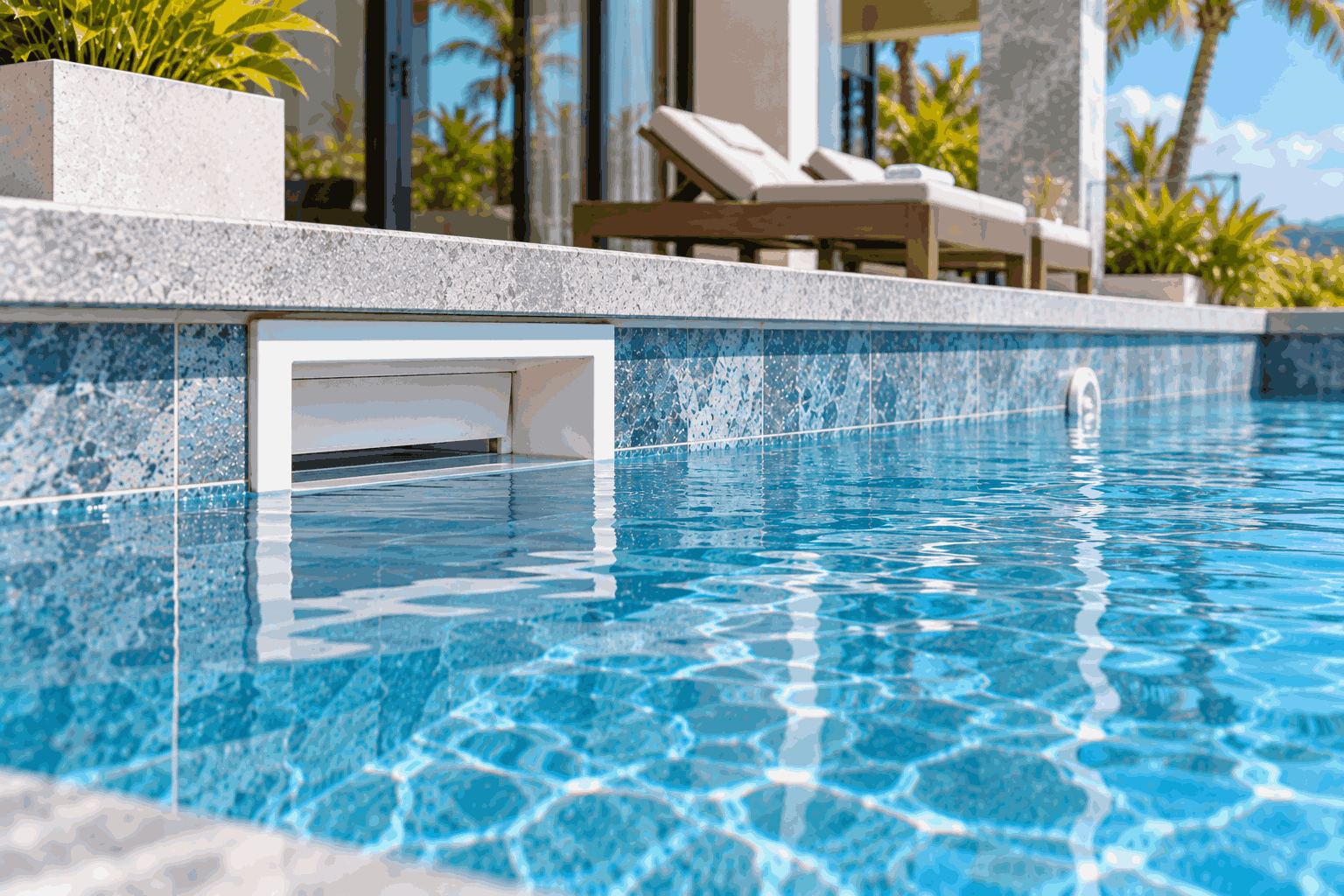 Bể villa có mực nước ổn định